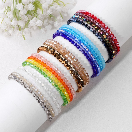 Immagine di 1 Serie Cristallo Semplice Bracciali Delicato bracciali delicate braccialetto in rilievo Multicolore Elastico