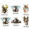 Imagen de 5 Unidades Zamak Insecto Colgantes Chapado en Oro Multicolor Flor Esmalte