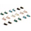 Image de 1 Paire Boucles d'Oreilles Puces en Laiton+Verre Doré Multicolore Goutte d'Eau avec Boucle 19mm x 8mm, Epaisseur de Fil: (20 gauge)