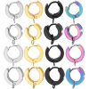 Imagen de 2 Unidades 304 Acero Inoxidable Pendientes de Aro para Accesorios de Fabricación de Joyas de Bricolaje Ronda Con Lazo 15mm x 13mm