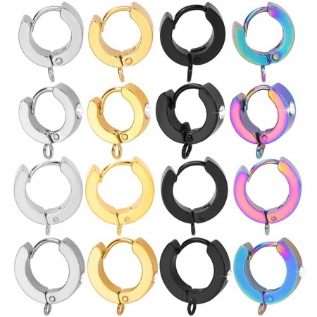 2 Unidades 304 Acero Inoxidable Pendientes de Aro para Accesorios de Fabricación de Joyas de Bricolaje Ronda Con Lazo 15mm x 13mm 2 Unidades 304 Acero Inoxidable Pendientes de Aro para Accesorios de Fabricación de Joyas de Bricolaje Ronda Con Lazo 15mm x 13mm