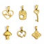 Imagen de 1 Unidad Respetuoso del Medio Ambiente 304 Acero Inoxidable Elegante Colgantes Charms Corazón Chapado en Oro Heartbeat/ Electrocardiogram Hueco