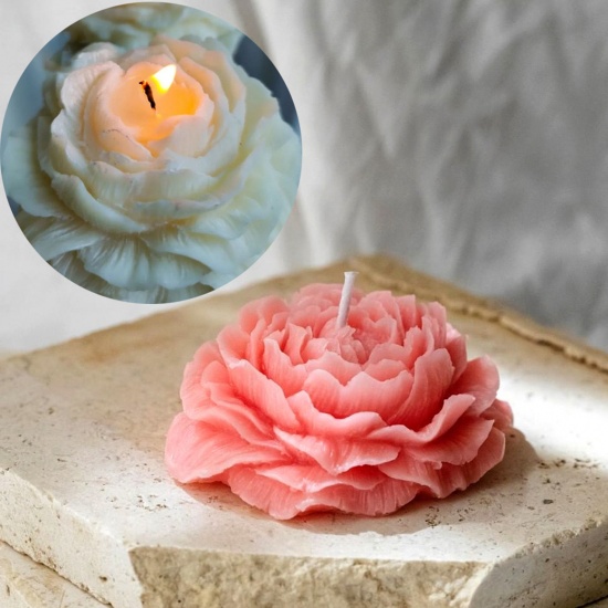 Immagine di 1 Pz Silicone Stampo in Resina per la Produzione di Sapone per Candele Fai-Da-Te Fiore 3D Bianco