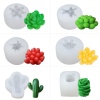 Image de 1 Pièce Moule en Silicone pour DIY Fabrication de Savon Bougie en Silicone Plante Succulente Cactus Blanc 3D