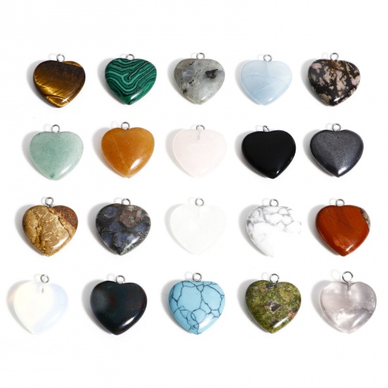 Picture of Gemstone ( Natural ) Charms Heart 23mm x 20.5mm