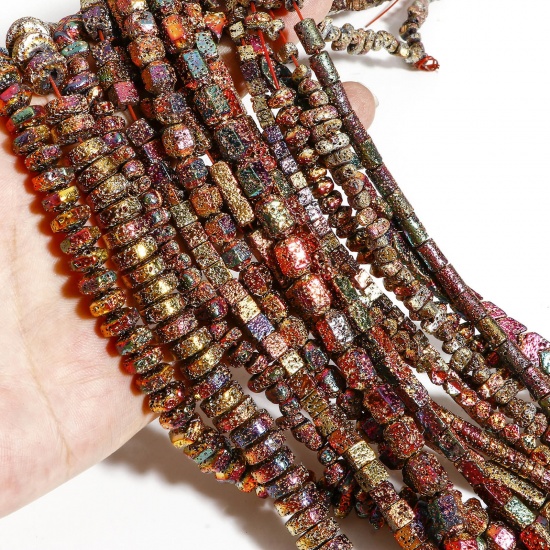 Image de 1 Enfilade (Classement A) Perles pour DIY Fabrication de Bijoux de Pendentife en Hématite （ Plaquage ） Multicolore