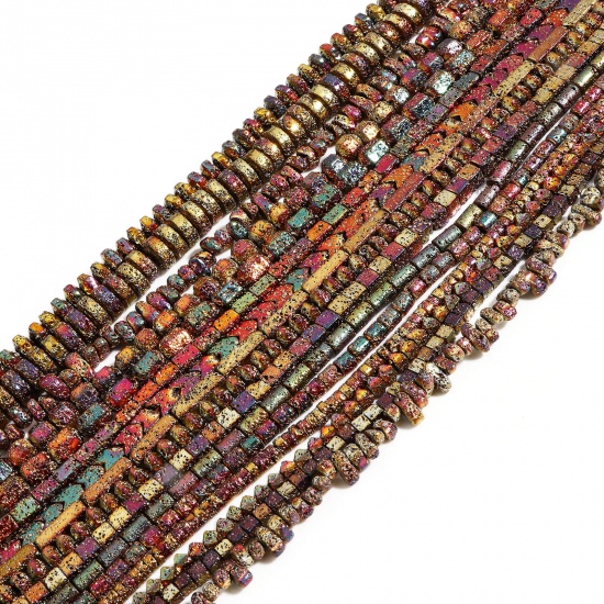 Image de 1 Enfilade (Classement A) Perles pour DIY Fabrication de Bijoux de Pendentife en Hématite （ Plaquage ） Multicolore