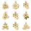 Picture of Brass Charms 18K Real Gold Plated White Daisy Flower Enamel