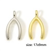 Bild von 1 Stück Messing Charms Echtgold plattiert Wishbone 17mm x 9mm
