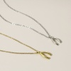 Bild von 1 Stück Messing Charms Echtgold plattiert Wishbone 17mm x 9mm