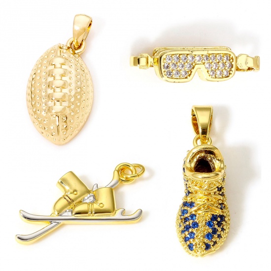 Picture of Brass Charms 18K Real Gold Plated Shoes