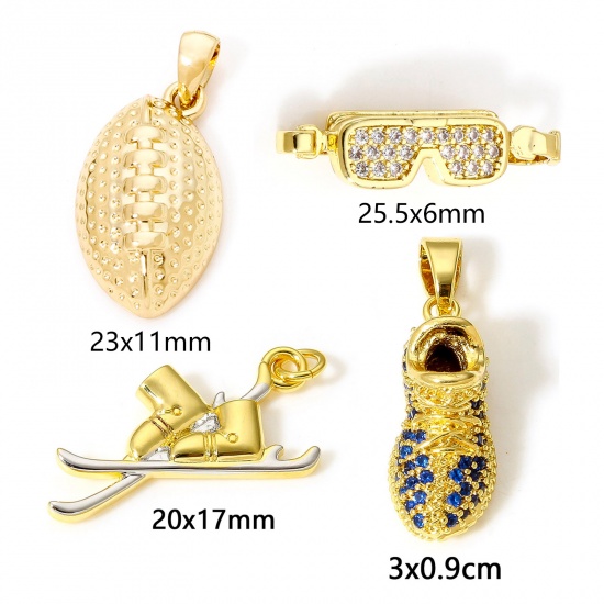 Picture of Brass Charms 18K Real Gold Plated Shoes