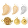 Bild von 1 Stück Messing Charms 18K Echtgold plattiert Rund Sternenstaub