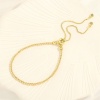 Picture of Eco-friendly Vacuum Plating Simple & Casual Retro 18K Real Gold Plated Copper & Cubic Zirconia Ball Chain Adjustable Slider/ Slide Bolo Bracelets For Women Party