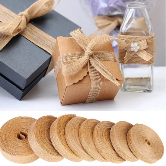 Picture of Jute Ribbon DIY Wedding Party Gift Wrapping Sewing Craft Decoration Brown