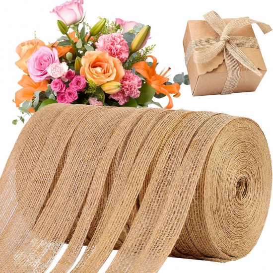 Picture of Jute Ribbon DIY Wedding Party Gift Wrapping Sewing Craft Decoration Brown