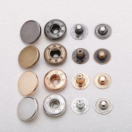 Brass Metal Snap Fastener Buttons Multicolor Round