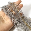 Picture of Eco-friendly Vacuum Plating 304 Stainless Steel Link Chain For Handmade DIY Jewelry Making Findings Real Platinum Plated