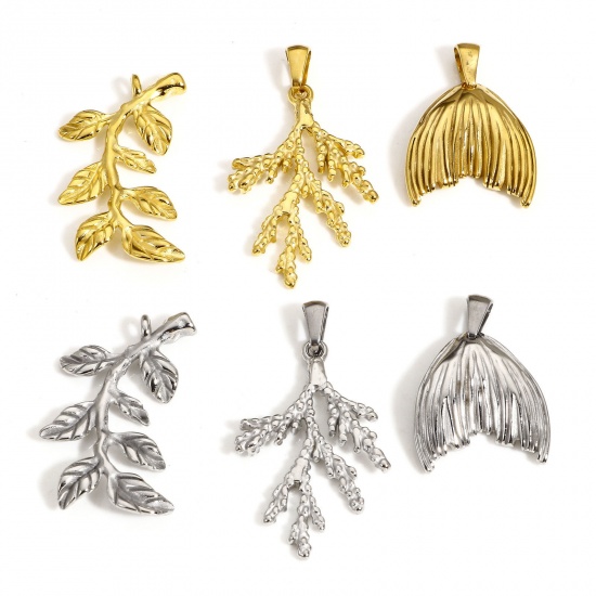 Picture of Vacuum Plating 304 Stainless Steel Charm Pendant 3D