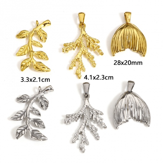 Picture of Vacuum Plating 304 Stainless Steel Charm Pendant 3D