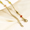 Picture of Eco-friendly Vacuum Plating 304 Stainless Steel Handmade Link Chain Bracelets 18K Gold Plated Geometric Double-sided Enamel 16cm(6 2/8") long