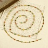 Picture of 1 M Vacuum Plating 304 Stainless Steel Double-sided Enamel Handmade Link Chain For Handmade DIY Jewelry Making Findings Geometric 18K Gold Plated 6mm