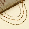 Picture of 1 M Vacuum Plating 304 Stainless Steel Double-sided Enamel Handmade Link Chain For Handmade DIY Jewelry Making Findings Rhombus 18K Gold Plated 4mm