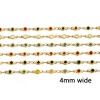 Image de 1 M Chaîne à Maillons Faite à la MainAccessoires pour la Fabrication de Bijoux Faits à la Main en 304 Acier Inoxydable Placage sous Vide Rond Plaqué Or 18K Émail Double Face 4mm