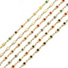 Picture of 1 M Vacuum Plating 304 Stainless Steel Galaxy Double-sided Enamel Handmade Link Chain For Handmade DIY Jewelry Making Findings Star 18K Gold Plated 5mm