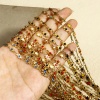 Picture of 1 M Vacuum Plating 304 Stainless Steel Galaxy Double-sided Enamel Handmade Link Chain For Handmade DIY Jewelry Making Findings Star 18K Gold Plated 5mm