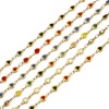 Picture of 1 M Vacuum Plating 304 Stainless Steel Valentine's Day Double-sided Enamel Handmade Link Chain For Handmade DIY Jewelry Making Findings Heart 18K Gold Plated 5mm