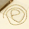 Picture of 1 M Vacuum Plating 304 Stainless Steel Valentine's Day Double-sided Enamel Handmade Link Chain For Handmade DIY Jewelry Making Findings Heart 18K Gold Plated 5mm