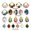 Image de 1 Pièce Breloques en 304 Acier Inoxydable & Pierre Style Royal Ovale Doré Multicolore Motif Sculpté Émail