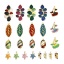Picture of 304 Stainless Steel Pastoral Style Charms Gold Plated Multicolor Leaf Enamel
