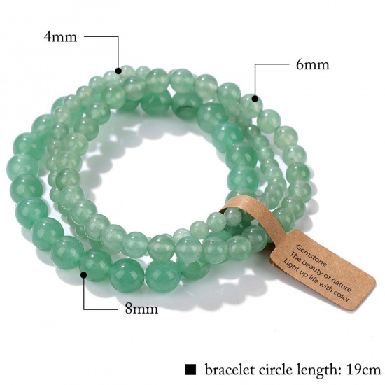 Picture of 4mm/6mm/8mm Natural Gemstone Dainty Bracelets Delicate Bracelets Beaded Bracelet Multicolor Round 19cm(7 4/8") long