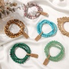 Image de 1 Kit ( 3 Pcs/Kit) Bracelets Raffinés Bracelets Délicats Bracelet de Perles en Gemme ( Naturel ) Multicolore Rond 19cm Long