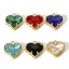 Immagine di 5 Pz Ottone + Vetro San Valentino Charms Oro Placcato Multicolore Cuore 12mm x 12mm