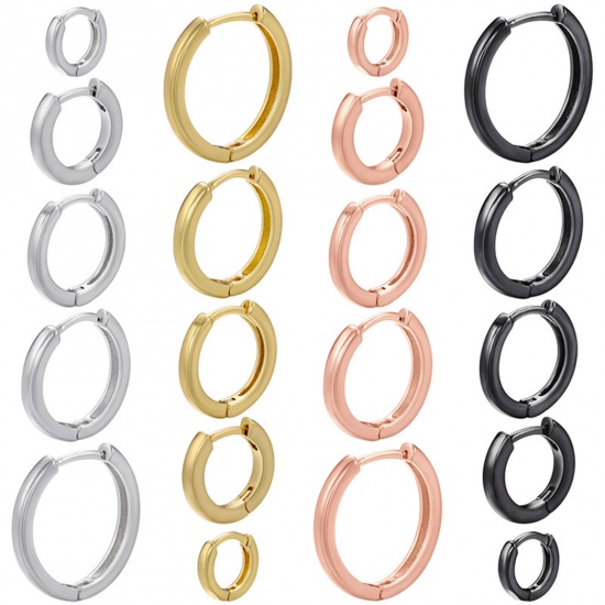 Picture of Brass Simple Hoop Earrings Multicolor                                                                                                                                                                                                                         
