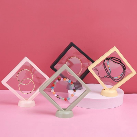 Immagine di 5 Pz Plastica Contenitore di Monili Quadrato Multicolore