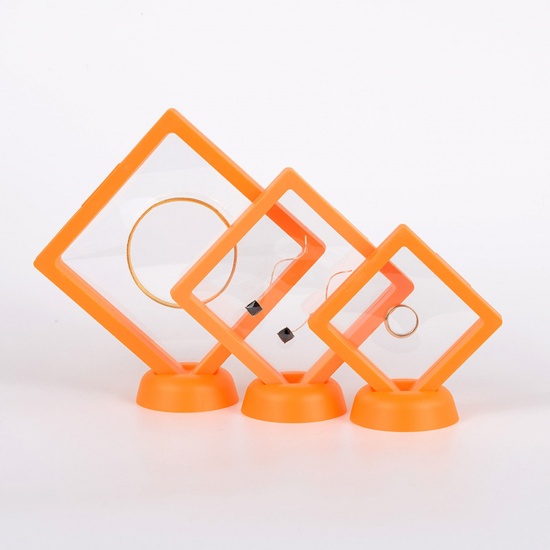 Image de 5 Pcs Boîte de Rangement avec Base en Plastique pour Bijoux Boucles d'Oreilles Goujons Boîte Élastique de Suspension de Film PE Anti-poussière Carré Multicolore