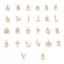 Immagine di 2 Pz Ecologico Ottone Ciondoli 18K Vero Oro Placcato Lettera Maiuscola Lettere " A-Z " Micro Spianare Trasparente Cubic Zirconiae