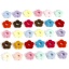 Picture of Acrylic Flora Collection Beads For DIY Jewelry Making At Random Mixed Color Flower Flocking About 20mm x 19mm, Hole: Approx 1.2mm