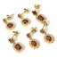 Immagine di 1 Paio 304 Acciaio Inossidabile Orecchini a Perno 18K Oro riempito Rosso Geometrica Trasparente Cubic Zirconiae