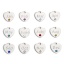 Bild von 1 Stück 304 Edelstahl Monatsstein Charms Herz Silberfarbe Bunt Strass