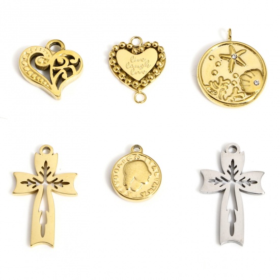 Immagine di 1 Pz 304 Acciaio Inossidabile Religione Charms Multicolore