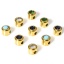 Picture of Eco-friendly Vacuum Plating 304 Stainless Steel Beads For DIY Jewelry Making Flat Round 18K Gold Plated Multicolor Rhinestone 5mm Dia., Hole: Approx 1.5mm