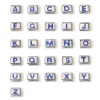 Image de 1 Pièce Bracelet à Maillons Breloques Italiens Accessories de Fabrication de Bracelets Bijoux DIY en 304 Acier Inoxydable Argent Mat Bleu Rectangle Alphabet Initial/ Lettre Majuscule Mots " A-Z " Émail 10mm x 9mm
