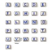 Image de 1 Pièce Bracelet à Maillons Breloques Italiens Accessories de Fabrication de Bracelets Bijoux DIY en 304 Acier Inoxydable Argent Mat Bleu Rectangle Alphabet Initial/ Lettre Majuscule Mots " A-Z " Émail 10mm x 9mm
