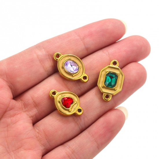 Picture of Eco-friendly Vacuum Plating 304 Stainless Steel Connectors Charms Pendants 18K Gold Color Geometric