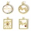 Picture of Natural Shell & Brass Mother's Day Charms 18K Real Gold Plated Micro Pave